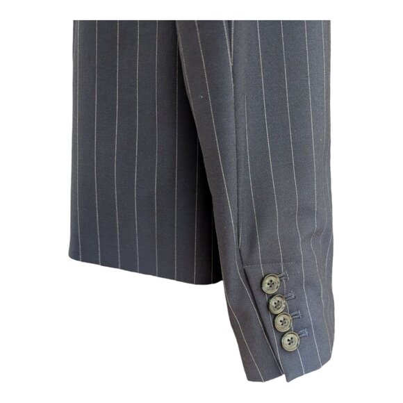 Banana Republic Navy Blue Pinstripe Wool Blazer  - Size 14 - Picture 3 of 10
